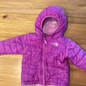 The North Face fleece lined puffer jacket, size 2T